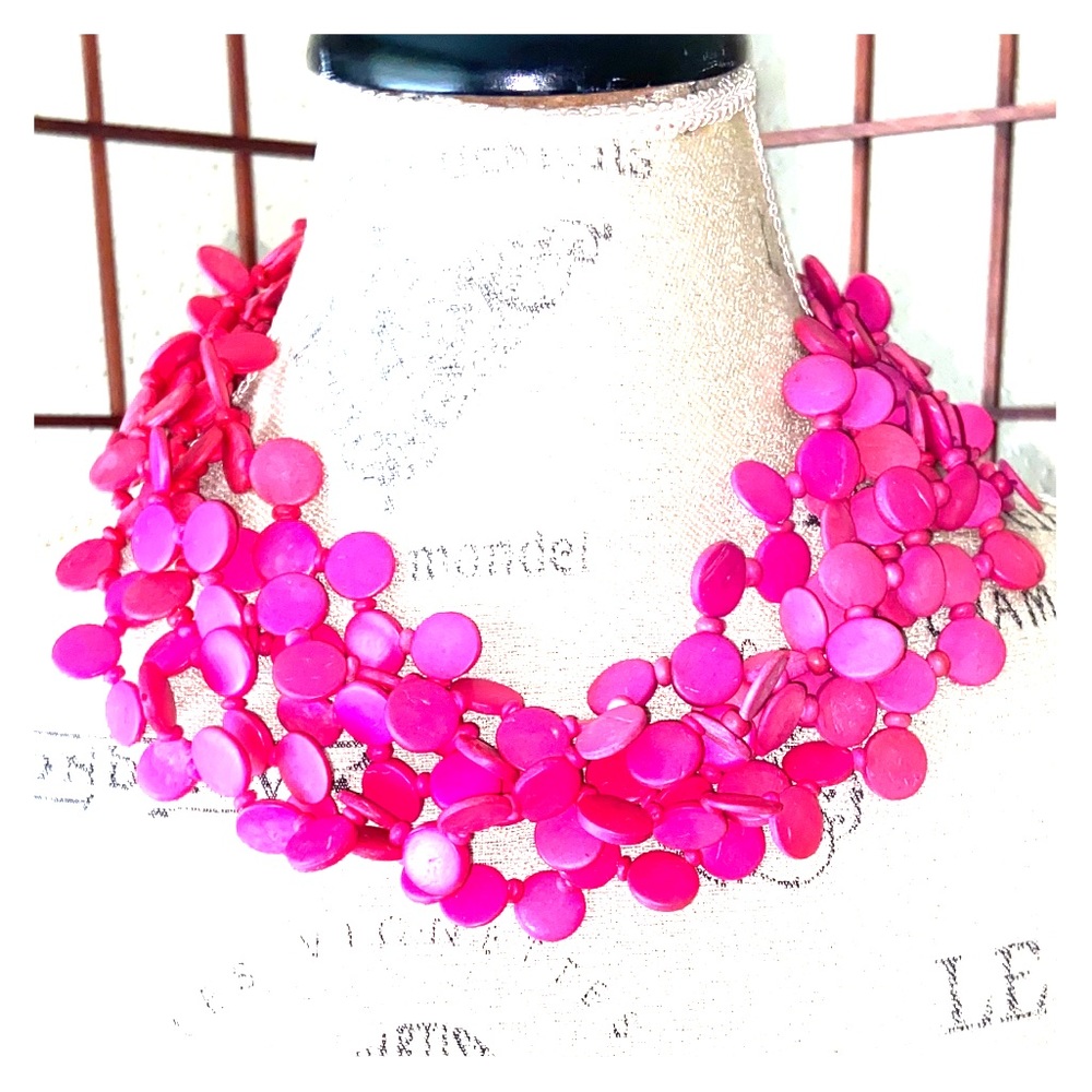 Multi strand pink necklace